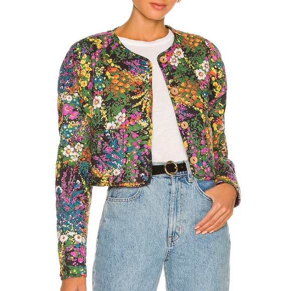 Banjanan Jackets & Blazers - Banjanan Magpie Quilted Floral Crop Jacket *Loki’s Garden*